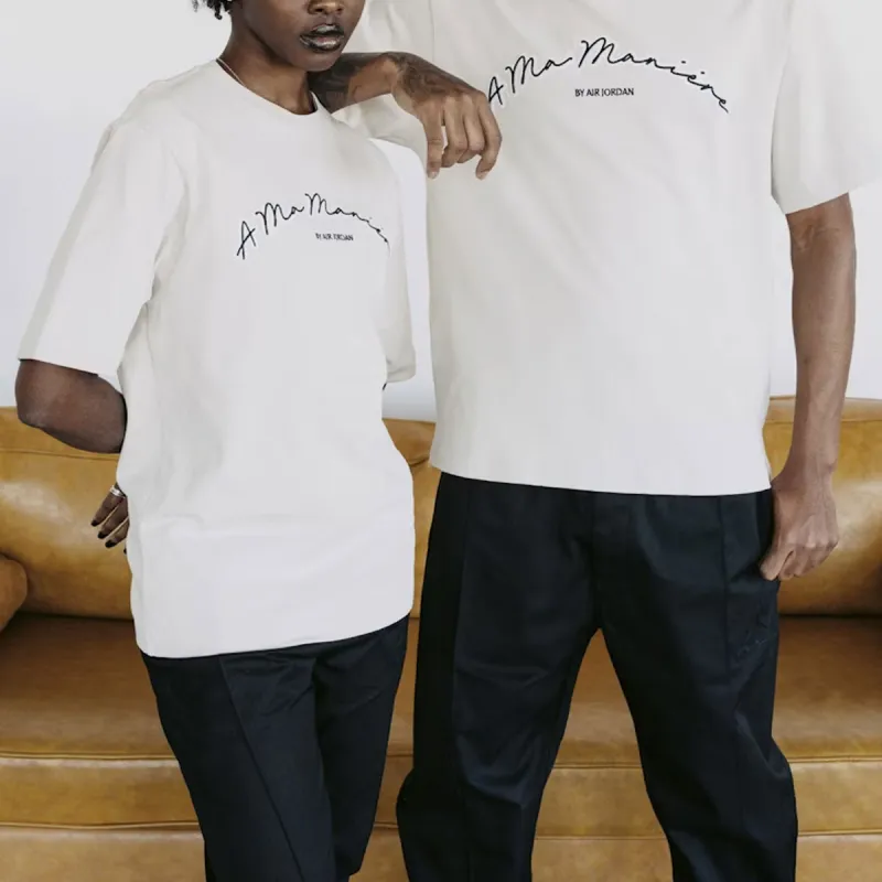 Jordan x A Ma Maniére T Shirt Asia Version Unisex White-3