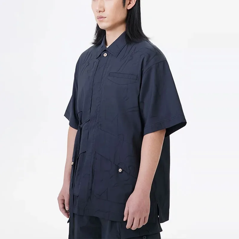 LiNing Jackie Chan Collaboration Kung Fu Collection Shirt Men's Charcoal Black-3