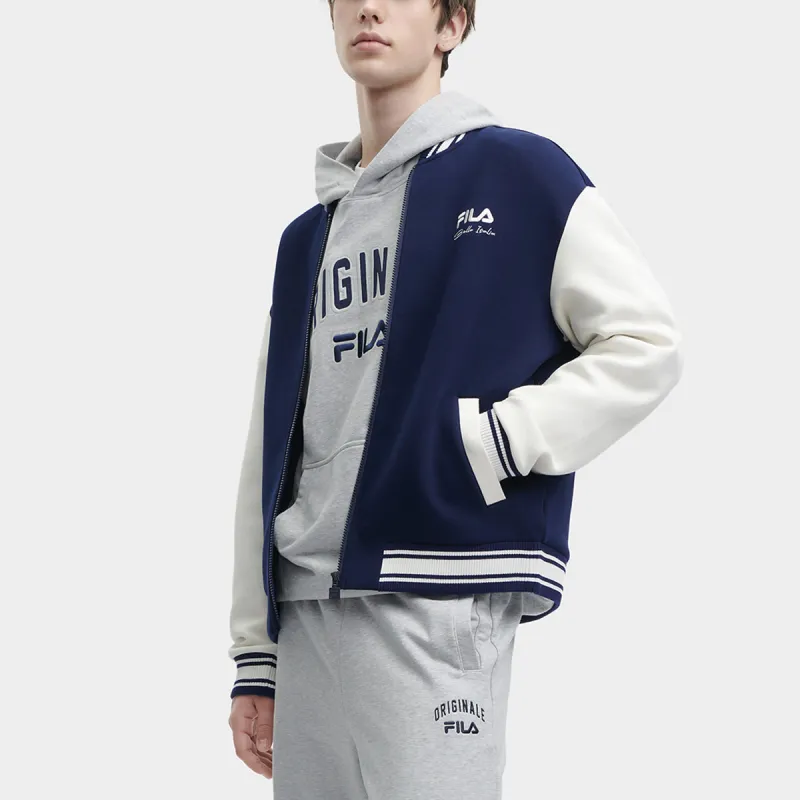 FILA Baseball Jacket Men's Deep Silent Blue-4