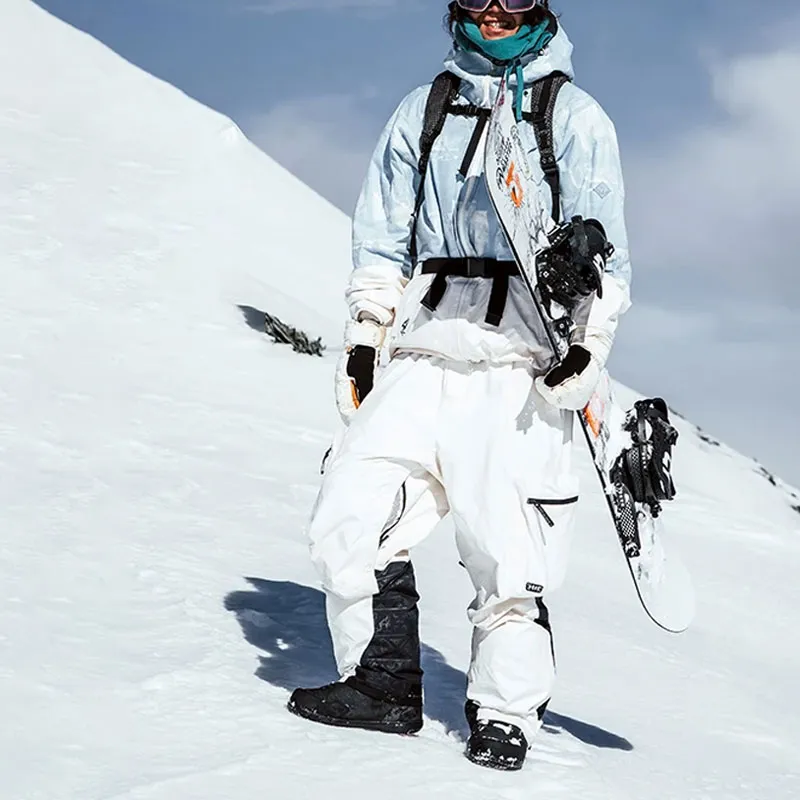 LiNing Ski Tops Unisex New Aurora Blue All Over Print Ecru-2