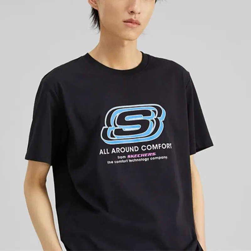 Skechers Colorful SS24 Drop Shoulder Sleeve T Shirt Unisex Carbon Black-2