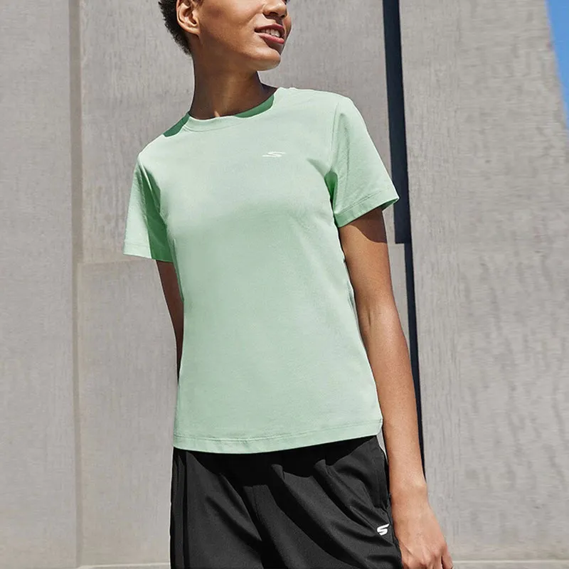 Skechers Drop Shoulder Sleeve T Shirt Women's Harbor Gray-3