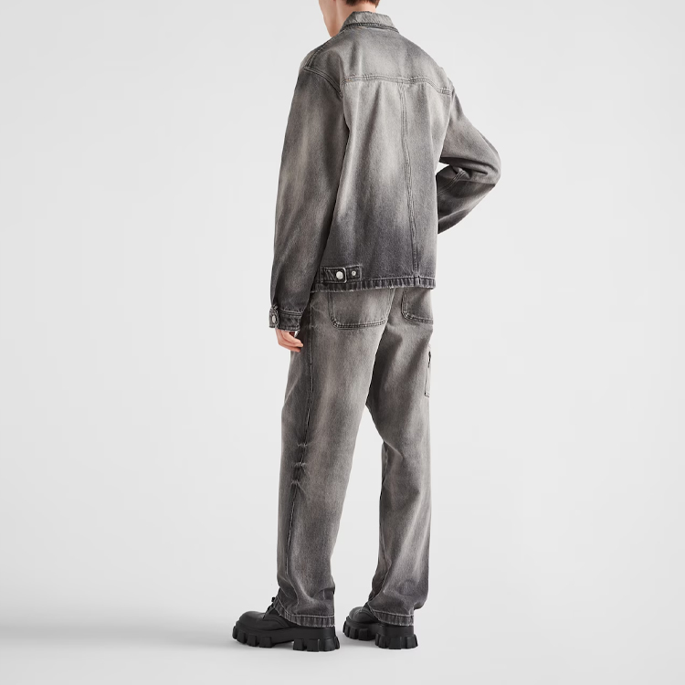 PRADA Denim Jackets Men Gray - POIZON PRADA Denim Jackets Men Gray - POIZON