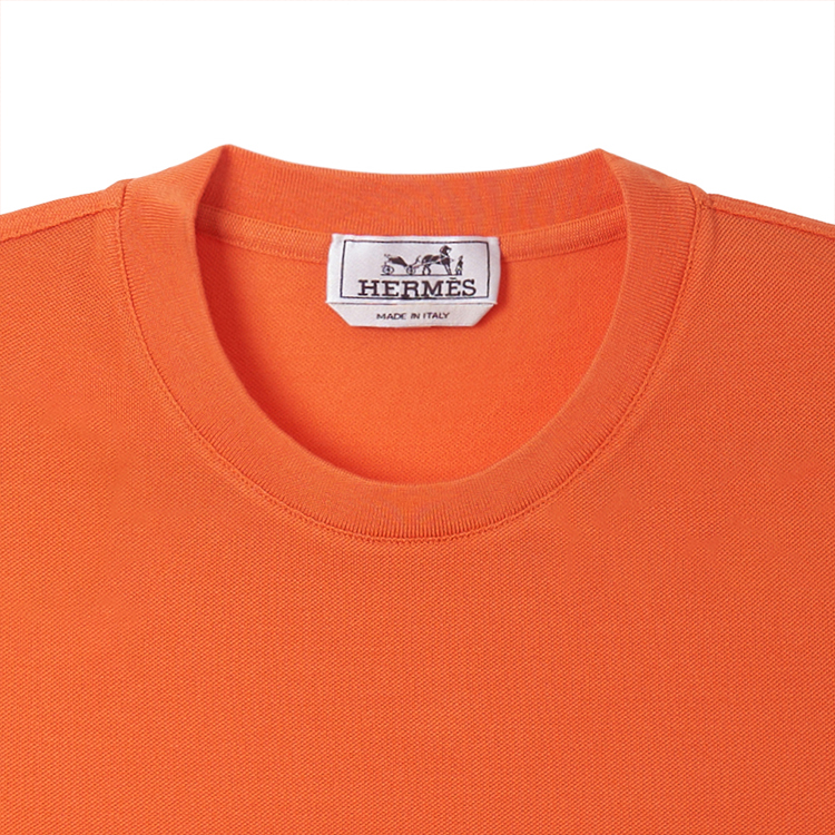 HERMES オレンジ プリント ノースリーブシャツ HERMES - エルメス HERMES Tシャツ カットソー 半袖 ショート