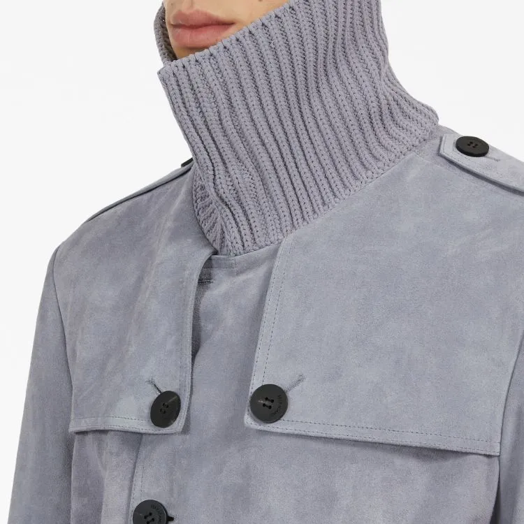 Ferragamo Leather Jackets Men Medium Gray-5