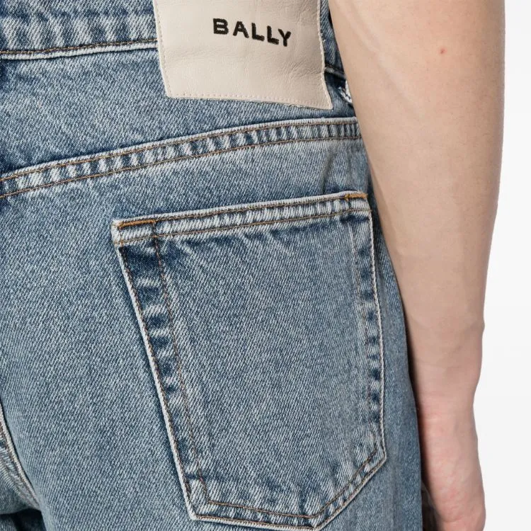 BALLY Logo-patch Cotton Straight-leg Jeans-4