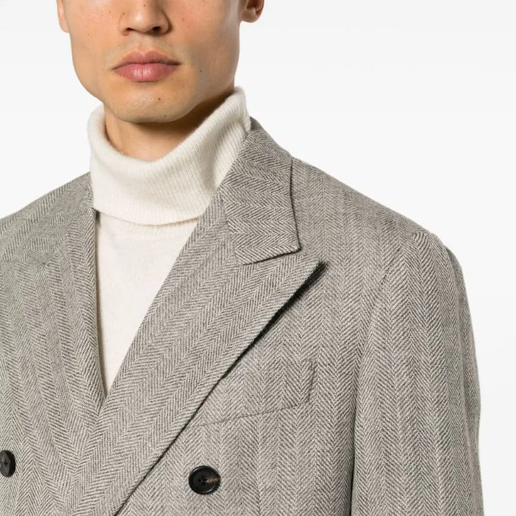 Corneliani Stand-up Collar Single-breasted Blazer-3