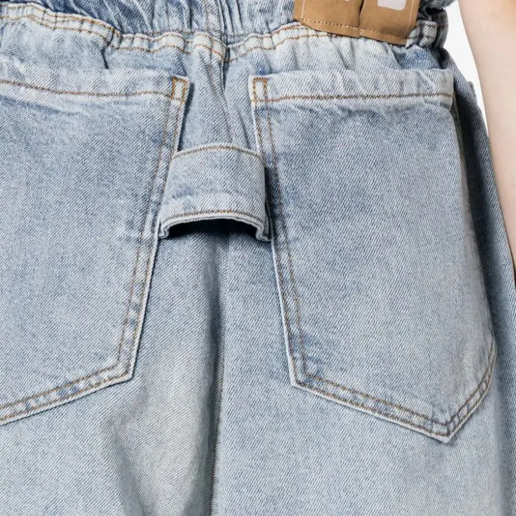 NATASHA ZINKO Drawstring Denim Shorts-4