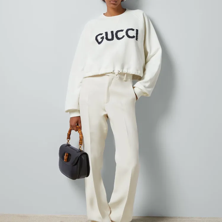 GUCCI Logo Embroidered Crewneck Sweatshirt-2