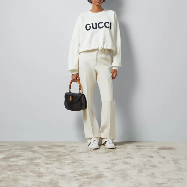 GUCCI Logo Embroidered Crewneck Sweatshirt-1