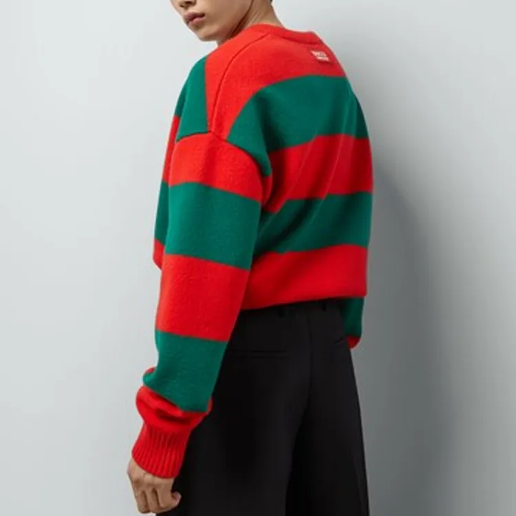 GUCCI Felted Wool Striped Sweater-2