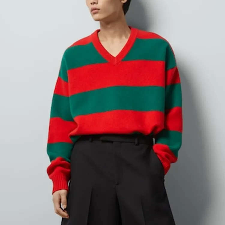GUCCI Felted Wool Striped Sweater-3