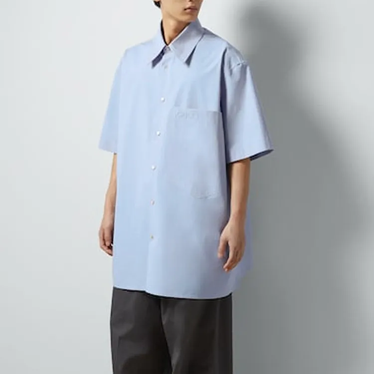 GUCCI Logo Embroidered Poplin Shirt-3