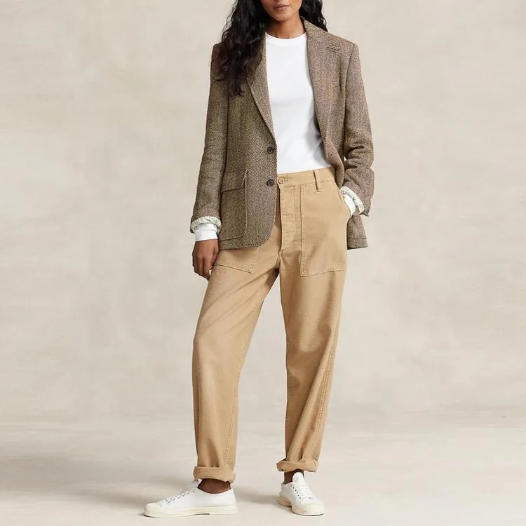 Polo Ralph Lauren FW23 Casual Pants Women's Brown-1