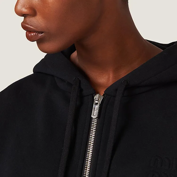 MIU MIU Zip up Cropped Hoodie-3