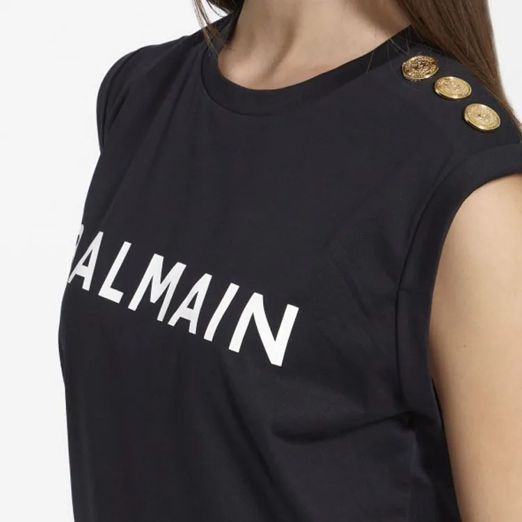 BALMAIN Logo Printed Sleeveless Top-3