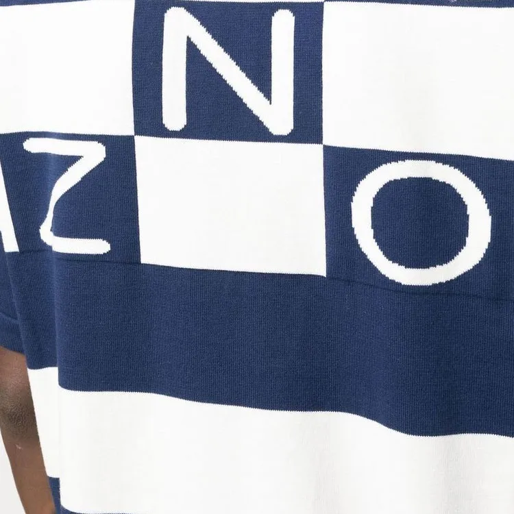 KENZO Logo Patch Short Sleeved Striped Polo Shirt-5