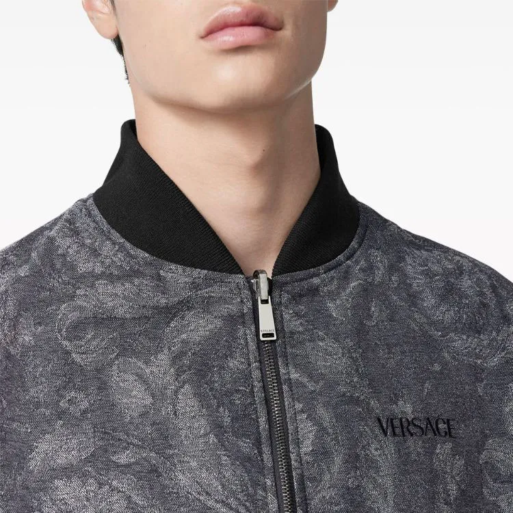 VERSACE Reversible Logo embroidered Bomber Jacket-5