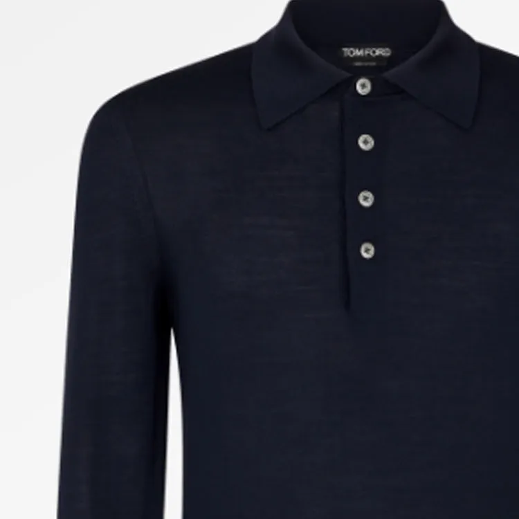 TOM FORD Long Sleeved Knitted Polo Shirt-3