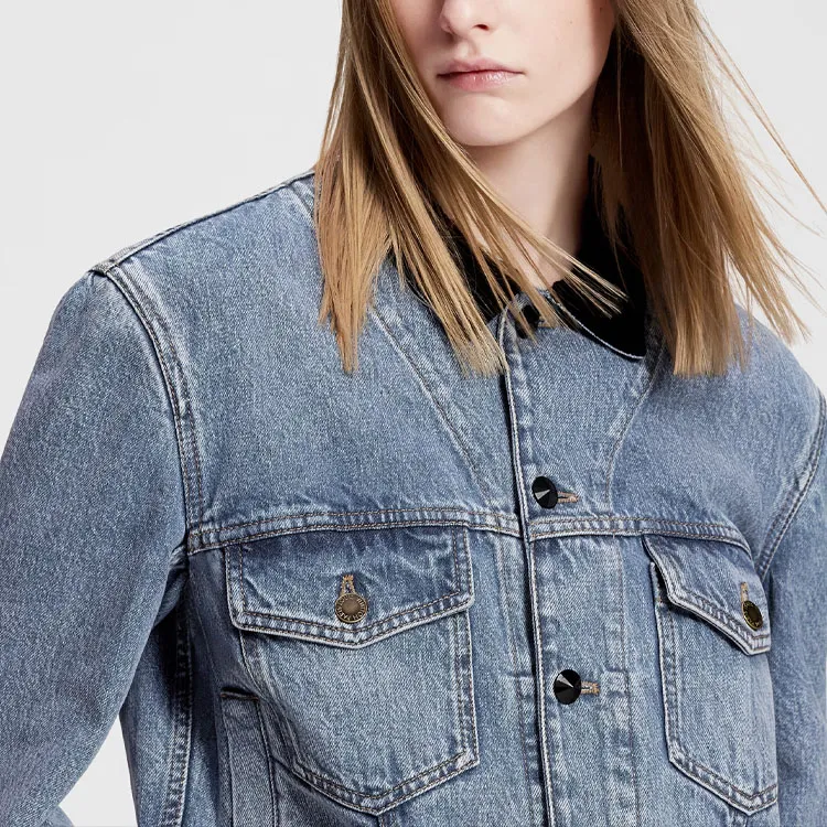 LOUIS VUITTON VeLOUIS VUITTONet Accent Denim Jacket-4
