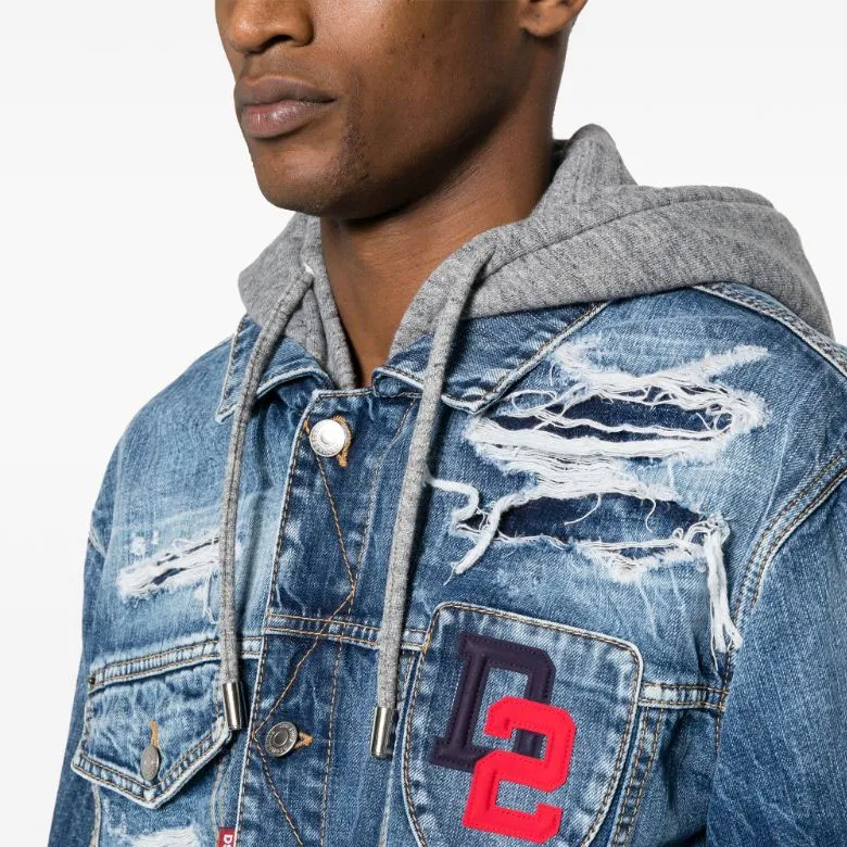 DSQUARED 2 Distressed Over Denim Jacket-4