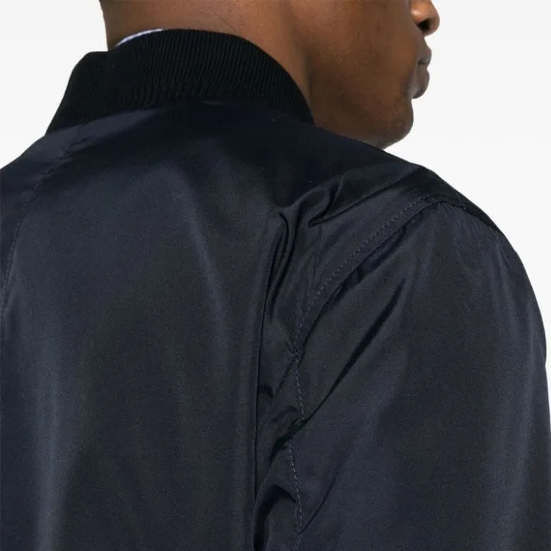 Canali Ribbed-trim Leather Jacket-5