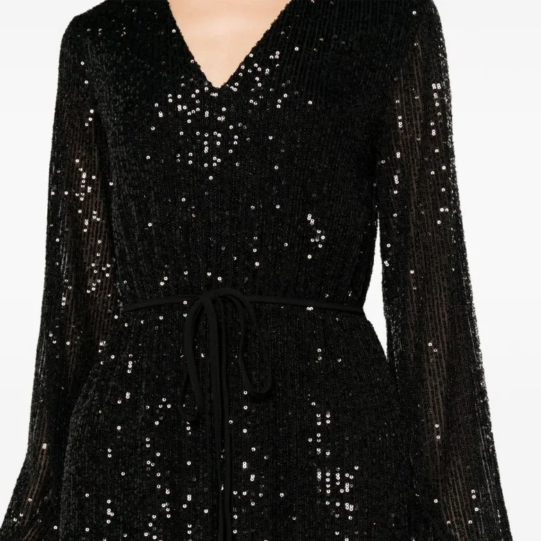 Twinset Sequin embellished Fine ribbed Midi Dress-4