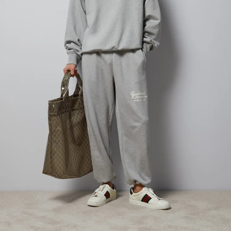 GUCCI Knitted Sports Pants Men's Gray-1