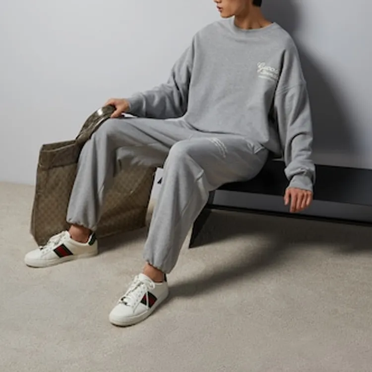 GUCCI Knitted Sports Pants Men's Gray-3