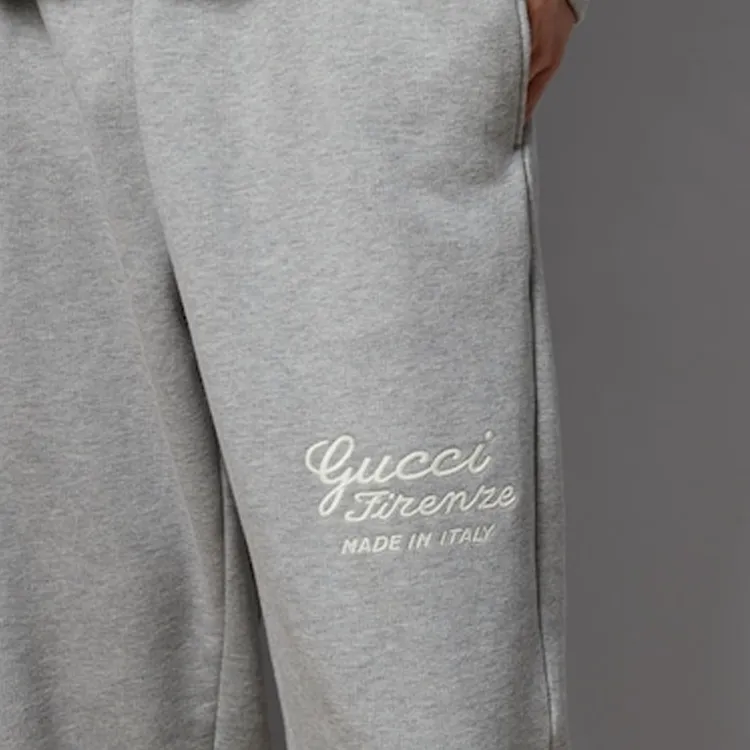 GUCCI Knitted Sports Pants Men's Gray-4