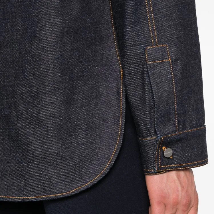 Ferragamo Long Sleeved Denim Shirt-4