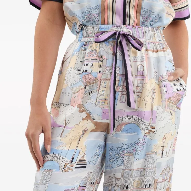 REBECCA VALLANCE Parfait Graphic-print Silk Trousers-4