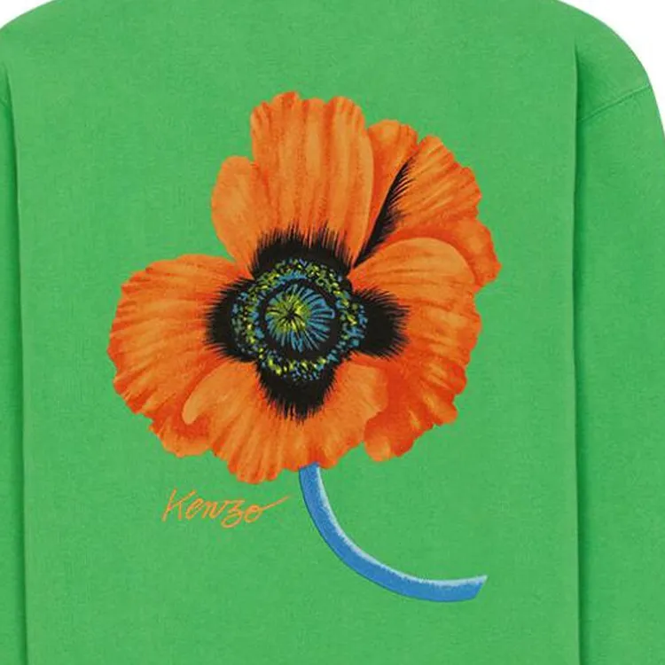 KENZO Poppy Flower Series Sweatshirts Men Green-6