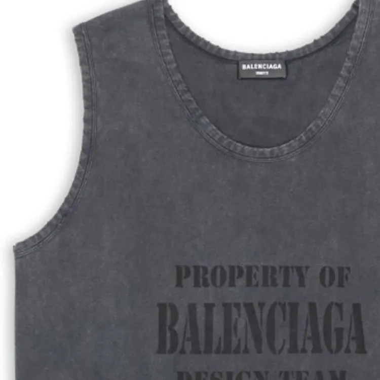 Balenciaga Tank Tops Loose Fit Style Men's Black-5