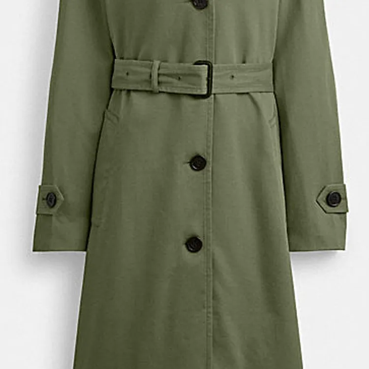 COACH SS24 Trench Coat Women's Green-3