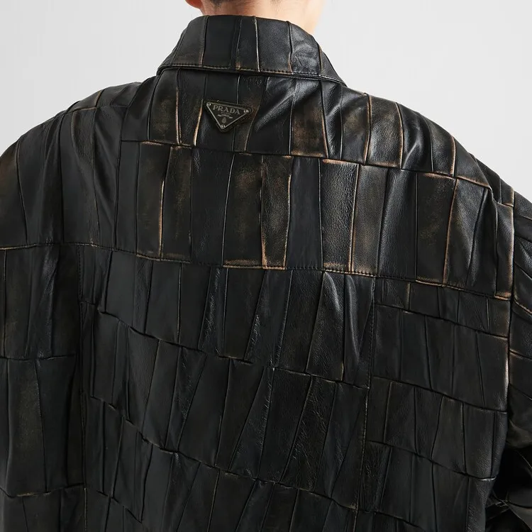 PRADA Nappa leather Patchwork Coat-4