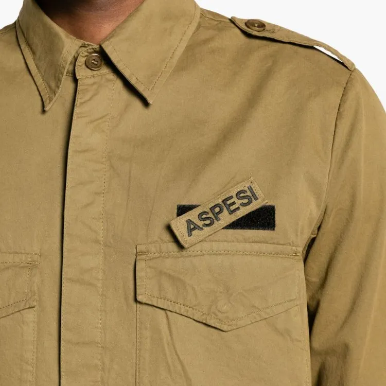 ASPESI Epaulettes-detailed Cotton Shirt-3