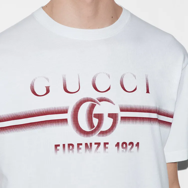 GUCCI Logo Printed Jersey T Shirt-5