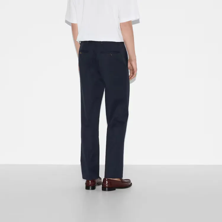 GUCCI Web Detailed Twill Trousers-3