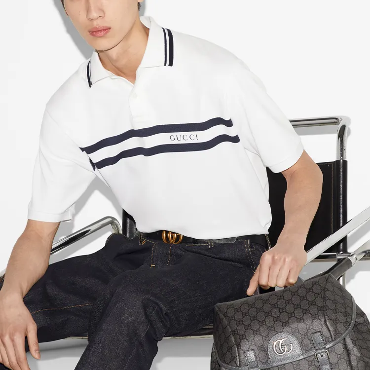 GUCCI Logo print Polo Shirt-4