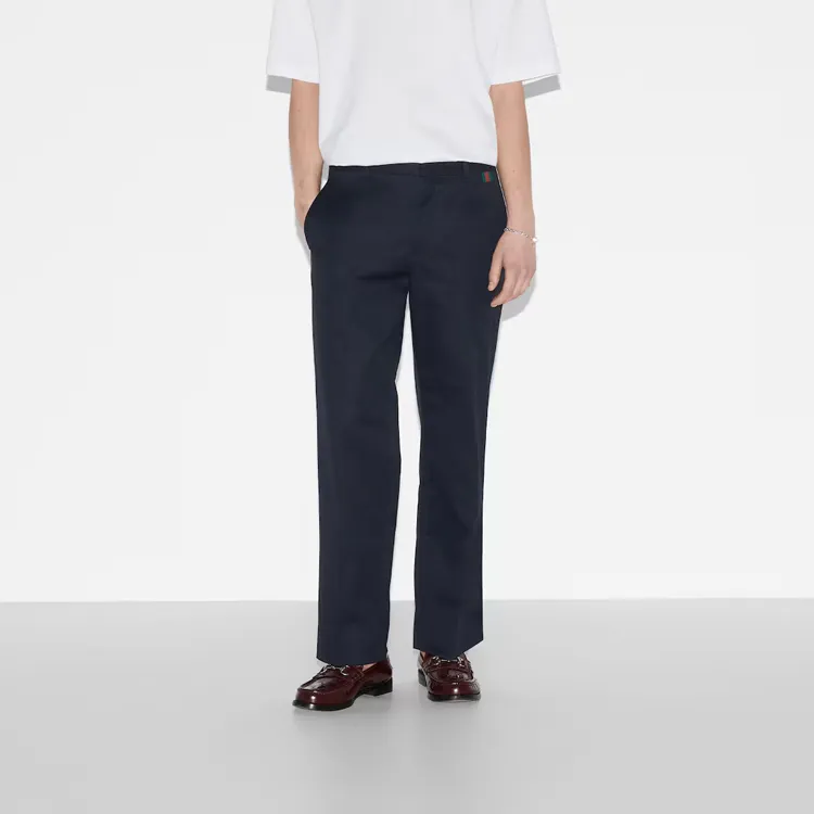 GUCCI Web Detailed Twill Trousers-2