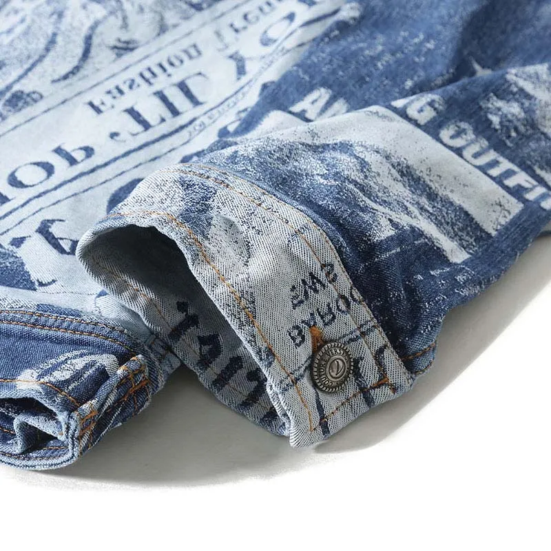 VERSACE JEANS COUTURE Magazine print Denim Jacket-4