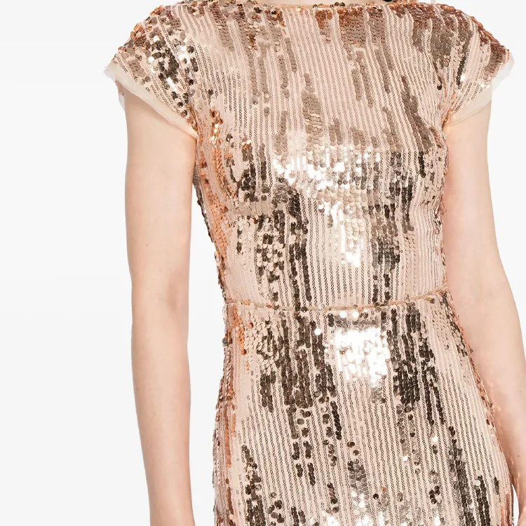 Talbot Runhof Sequined Cap sleeve Gown-4