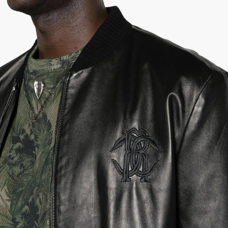 Roberto Cavalli Leather Bomber Jacket-4