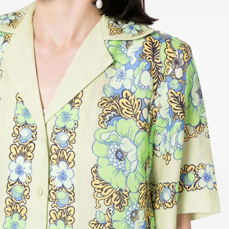 ALEMAIS Velma Floral-print Linen Shirt-3
