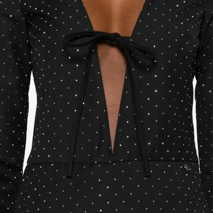 CHIARA FERRAGNI Rhinestone embellished Gabardine Playsuit-4