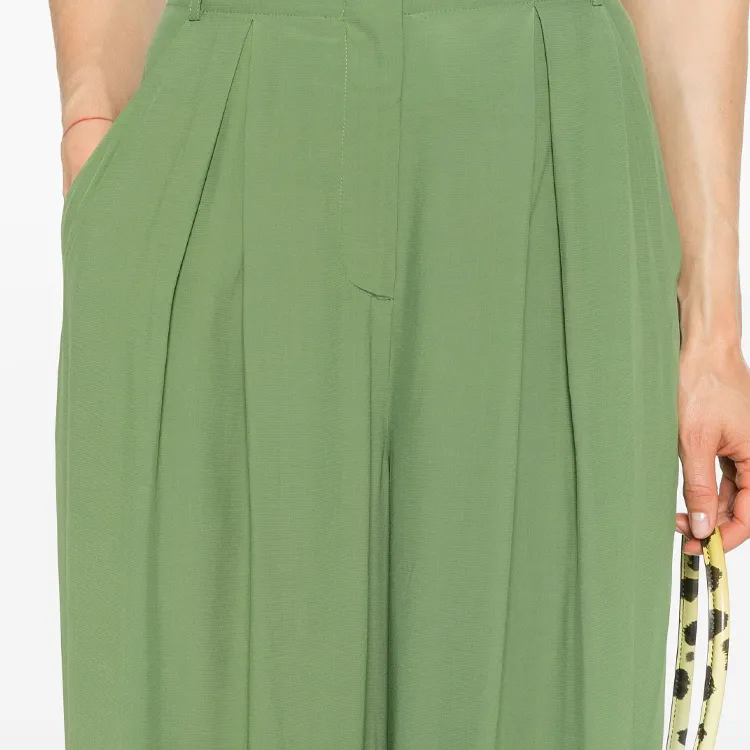 DVF Diane Von Furstenberg SS24 Casual Pants Women's Army Green-4