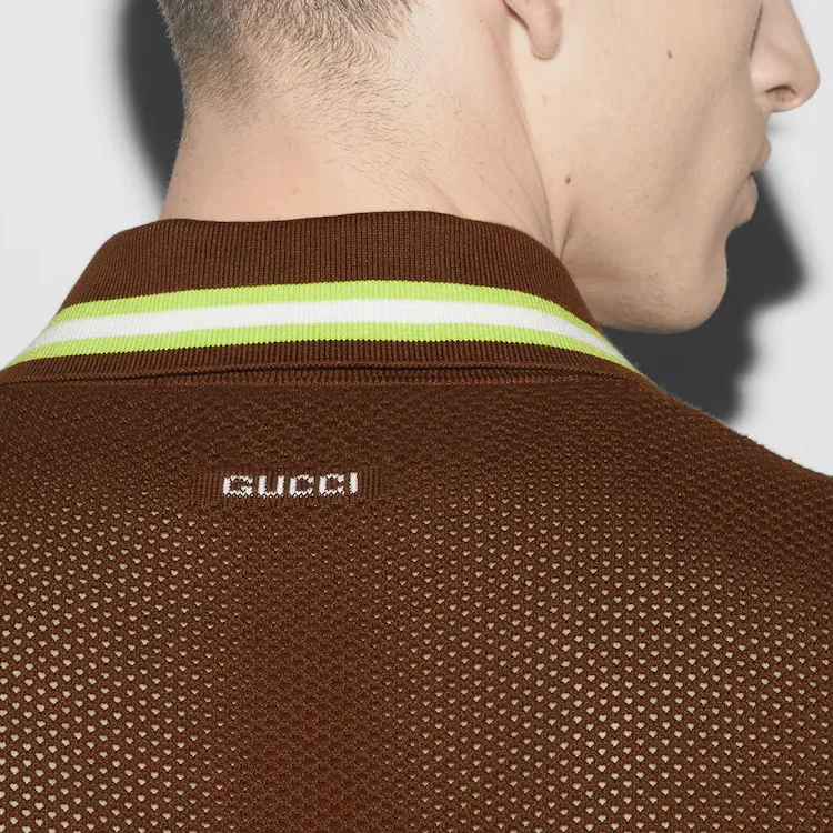 GUCCI Polo Shirts Men Brown-5