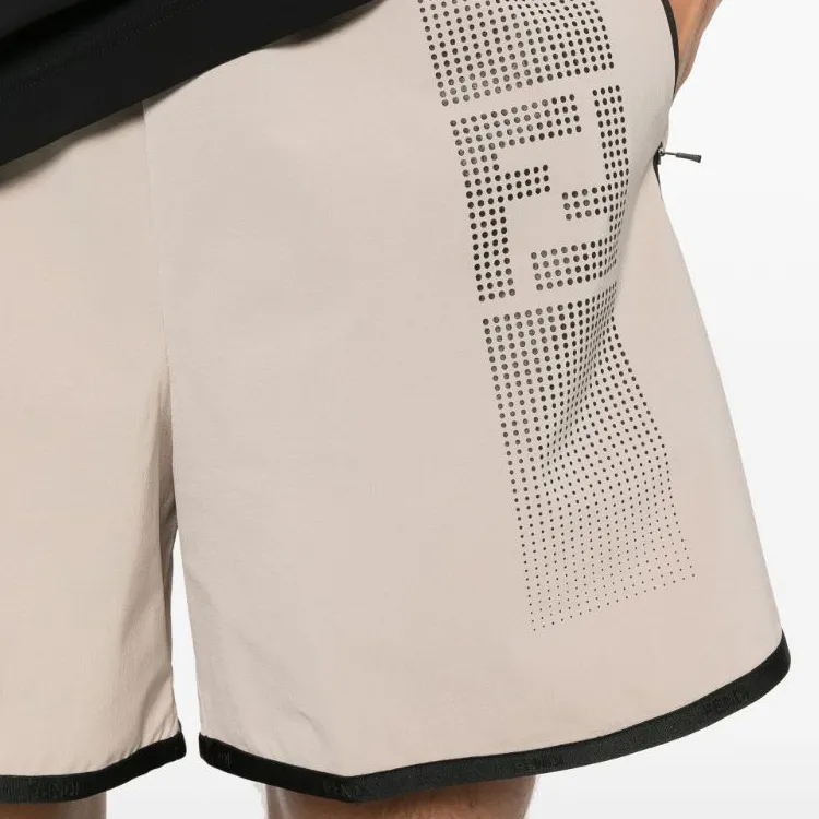 FENDI FF print Track Shorts-4
