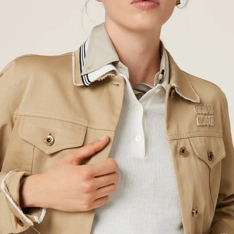 MIU MIU Stripe detail Polo Top-3